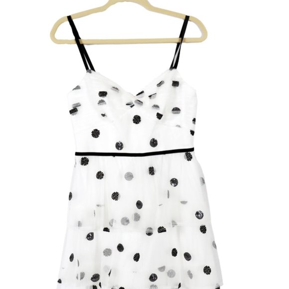 Marchesa Notte - Dotted Tiered Dress - Picture 1 of 5